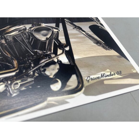 LE GM Harley Davidson motorcycle print artwork signed 9/50 16x12" READ - Picture 3 of 7